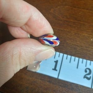 Pandora red white blue charm round